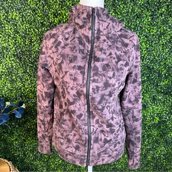 lululemon athletica Jackets & Blazers - lululemon Scuba full zip hoodie mini Dusk floral antique Bark  Jacket